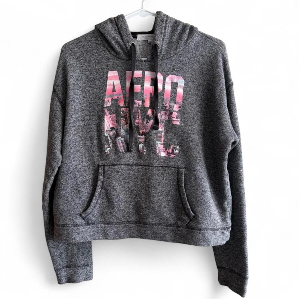 Aero NYC Gray Hoodie with Pink Accents Size XL